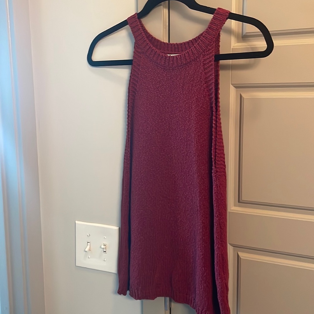 Maeve Maroon Sweater Tank Top
